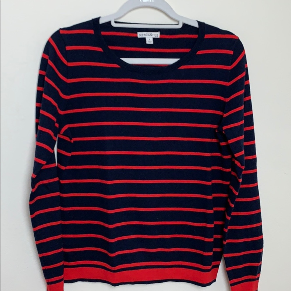 J. Crew Mercantile Peyton Mixed Striped Sweater.